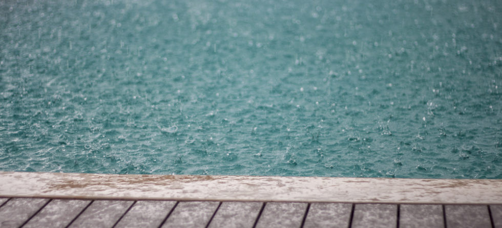pool full of rain